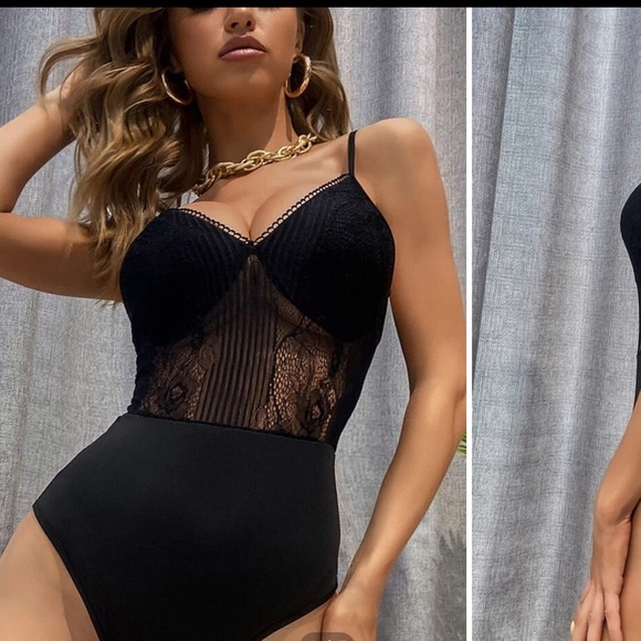 Black lace body suit - Picture 1 of 3